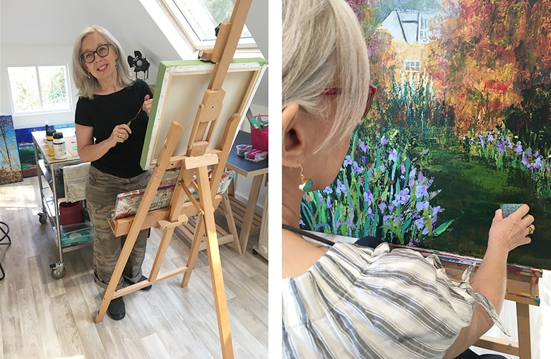 Faye working at her easel